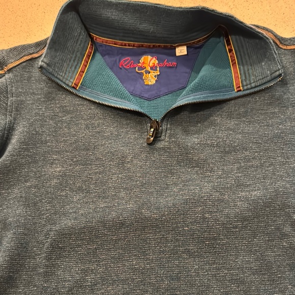 Robert Graham Blue Half-Zip Sweater